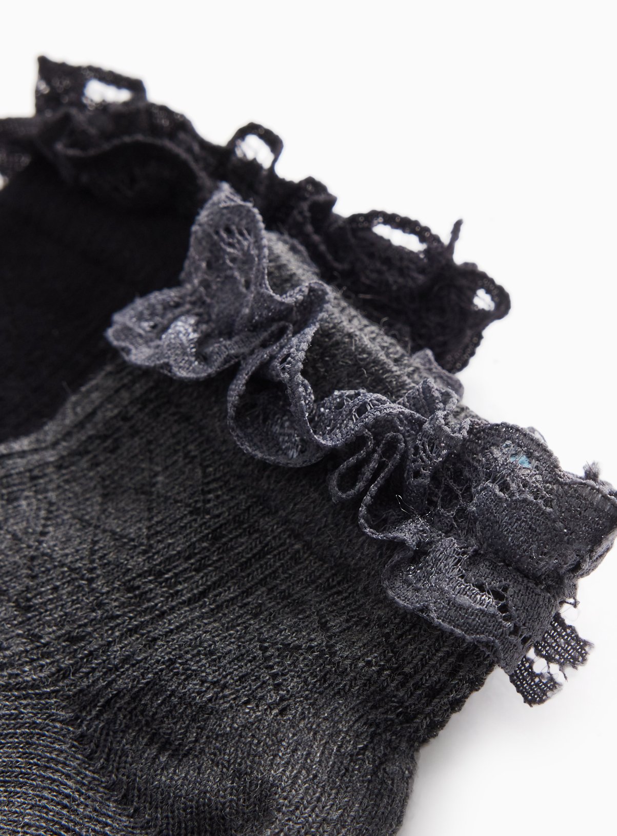 Black & Grey Lace Trim Socks 5 Pack 6-8.5 Infant - Image 2 thumbnail